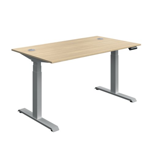 Serrion Dual Motor Sit/Stand Desk 1400x800x630-1290mm Oak/Silver KF800342