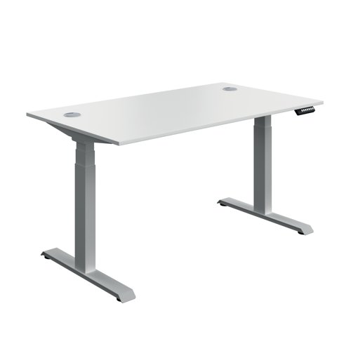 Serrion Dual Motor Sit/Stand Desk 1400x800x630-1290mm White/Silver KF800343