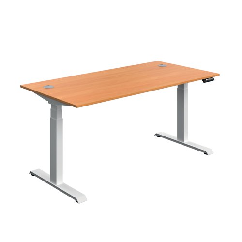 Serrion Dual Motor Sit/Stand Desk 1600x800x630-1290mm Beech/White KF800344