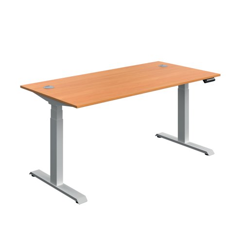 Serrion Dual Motor Sit/Stand Desk 1600x800x630-1290mm Beech/Silver KF800347