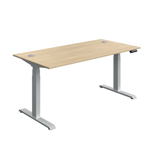 Serrion Dual Motor Sit/Stand Desk 1600x800x630-1290mm Oak/Silver KF800348