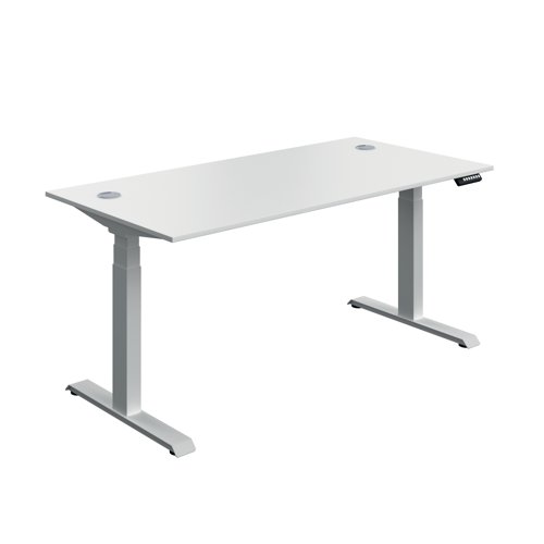 Serrion Dual Motor Sit/Stand Desk 1600x800x630-1290mm White/Silver KF800349