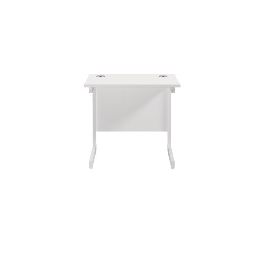 Jemini Single Rectangular Desk 800x600x730mm White/White KF800379