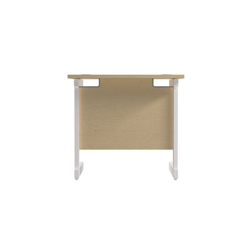 Jemini Single Rectangular Desk 800x600x730mm Maple/White KF800385