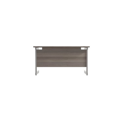 Jemini Single Rectangular Desk 1200x600x730mm Grey Oak/Silver KF800412