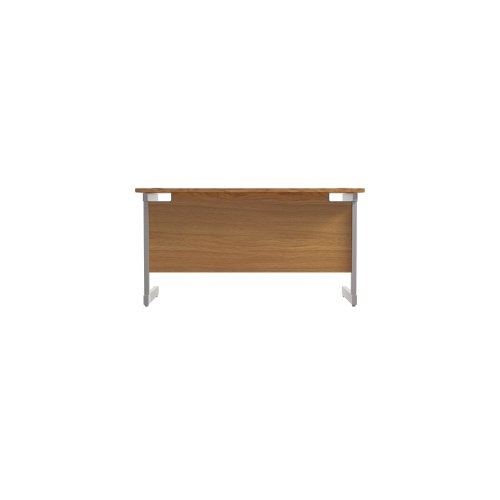 Jemini Single Rectangular Desk 1200x600x730mm Nova Oak/Silver KF800428