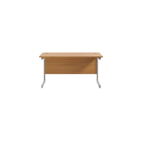 Jemini Single Rectangular Desk 1200x600x730mm Nova Oak/Silver KF800428