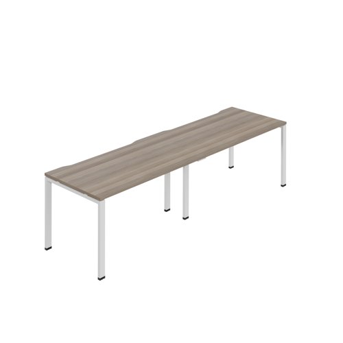 Jemini Two Person Bench Desk 1200x800mm Grey Oak/White (Set of 2) KF800441
