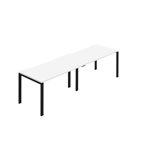 Jemini Two Person Bench Desk 1200x800mm White/Black (Set of 2) KF800445