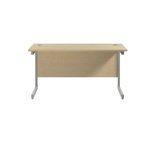 Jemini Single Rectangular Desk 1200x600x730mm Maple/Silver KF800447