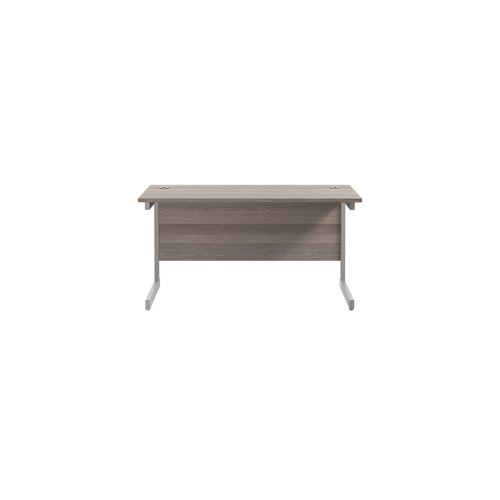 Jemini Single Rectangular Desk 1200x600x730mm Dark Walnut/Silver KF800453