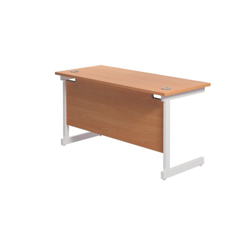 Jemini Single Rectangular Desk 1200x600x730mm Beech/White KF800469