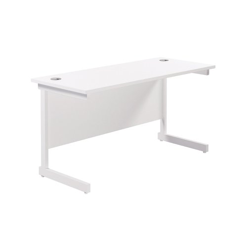 Jemini Single Rectangular Desk 1200x600x730mm White/White KF800497