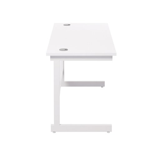 Jemini Single Rectangular Desk 1200x600x730mm White/White KF800497