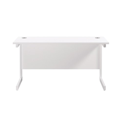 Jemini Single Rectangular Desk 1200x600x730mm White/White KF800497