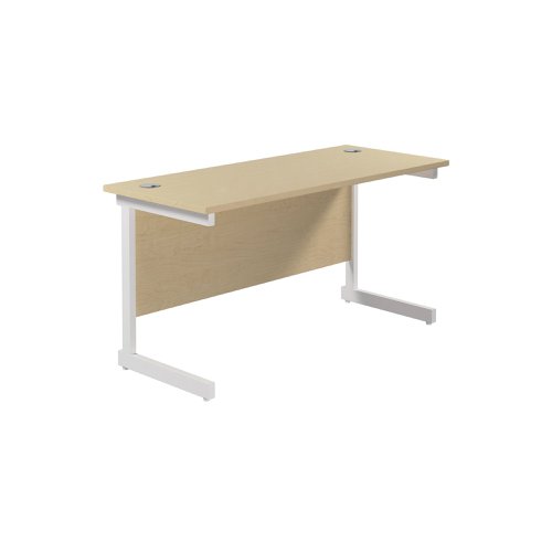 Jemini Single Rectangular Desk 1200x600x730mm Maple/White KF800502