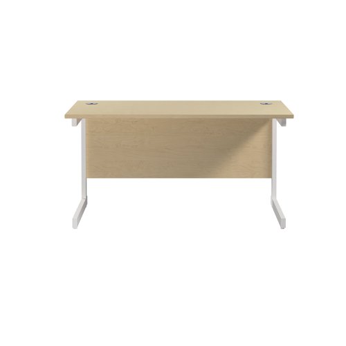 Jemini Single Rectangular Desk 1200x600x730mm Maple/White KF800502