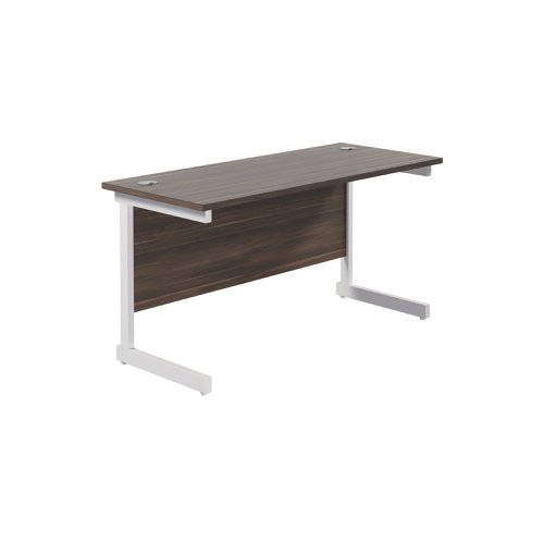 Jemini Single Rectangular Desk 1200x600x730mm Dark Walnut/White KF800518