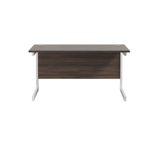 Jemini Single Rectangular Desk 1200x600x730mm Dark Walnut/White KF800518