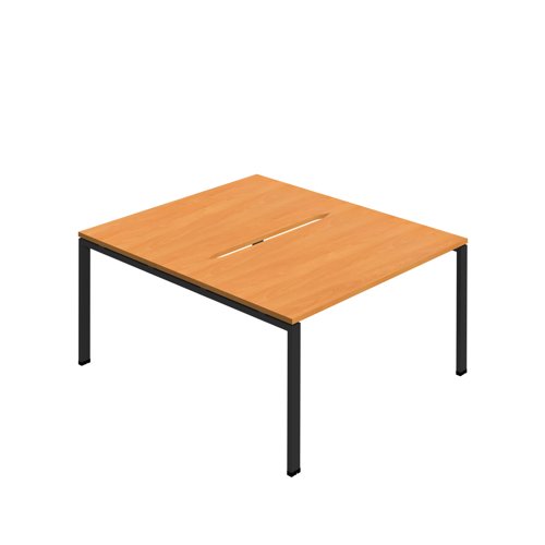 Jemini Two Person Back-to-Back Bench Desk 1200x800mm Beech/Black KF800582