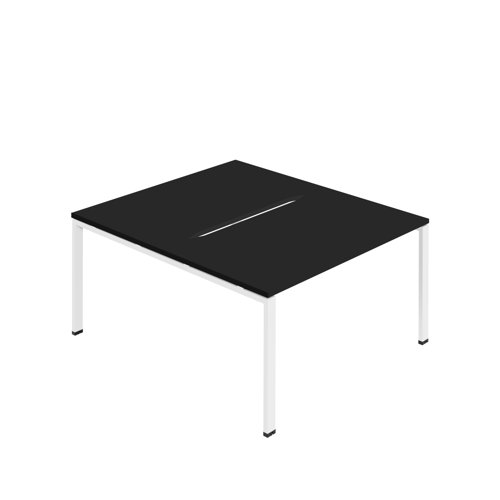 Jemini Two Person Back-to-Back Bench Desk 1200x800mm Black/White KF800588