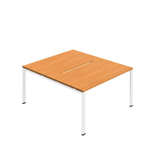 Jemini Two Person Back-to-Back Bench Desk 1400x800mm Beech/White KF800601