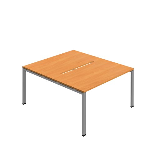 Jemini Two Person Back-to-Back Bench Desk 1600x800mm Beech/Silver KF800617