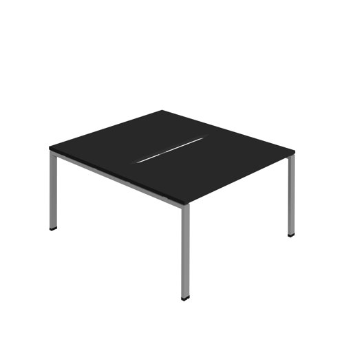 Jemini Two Person Back-to-Back Bench Desk 1600x800mm Black/Silver KF800621