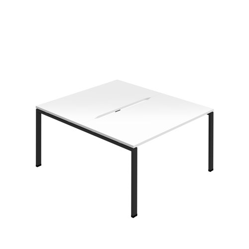 Jemini Two Person Back-to-Back Bench Desk 1600x800mm White/Black KF800629