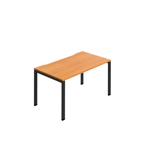 Jemini One Person Bench Desk 1200x800mm Beech/Black KF800631