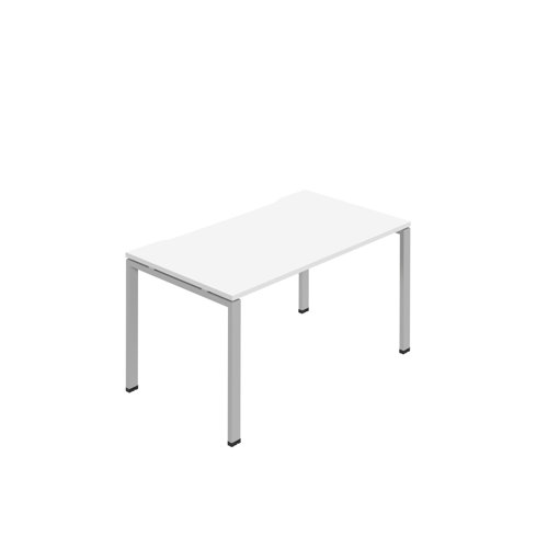Jemini One Person Bench Desk 1600x800mm White/Silver KF800679