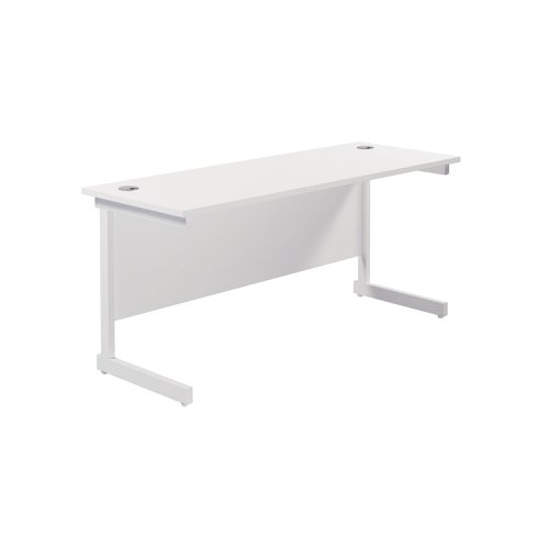 Jemini Single Rectangular Desk 1600x600x730mm White/White KF800738