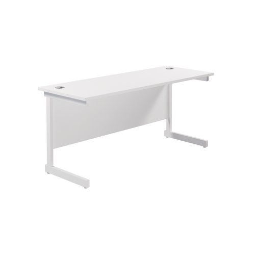 Jemini Single Rectangular Desk 1800x600x730mm White/White KF800856