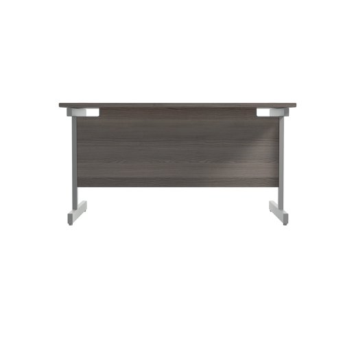 Jemini Single Rectangular Desk 1200x800x730mm Grey Oak/Silver KF801014