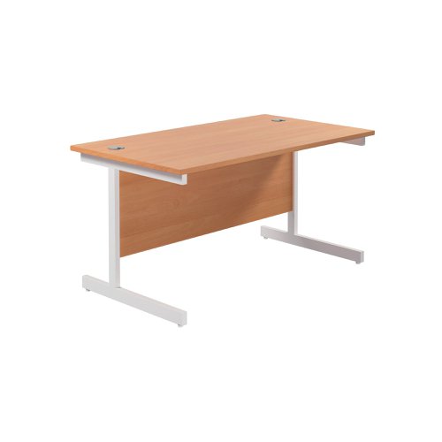 Jemini Single Rectangular Desk 1200x800x730mm Beech/White KF801061