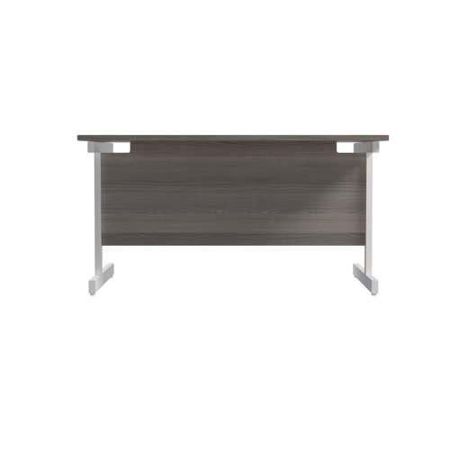 Jemini Single Rectangular Desk 1200x800x730mm Grey Oak/White KF801077