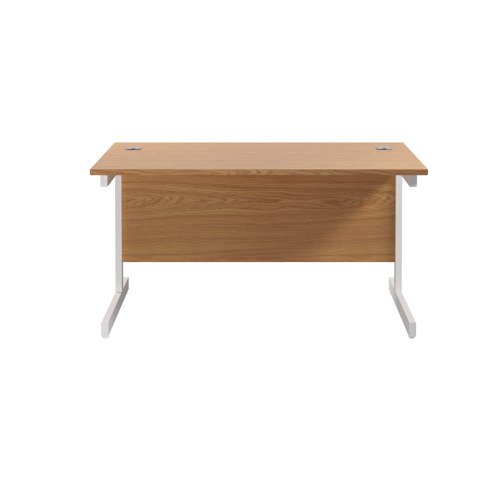 Jemini Single Rectangular Desk 1200x800x730mm Nova Oak/White KF801083