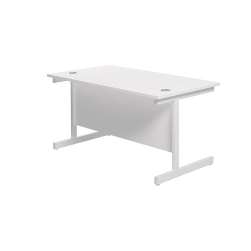 Jemini Single Rectangular Desk 1200x800x730mm White/White KF801099