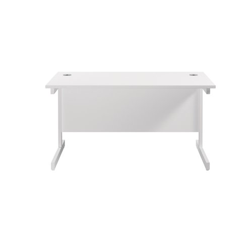 Jemini Single Rectangular Desk 1200x800x730mm White/White KF801099