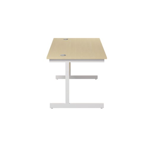 Jemini Single Rectangular Desk 1200x800x730mm Maple/White KF801104