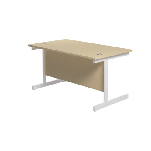 Jemini Single Rectangular Desk 1200x800x730mm Maple/White KF801104