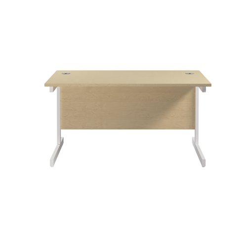 Jemini Single Rectangular Desk 1200x800x730mm Maple/White KF801104