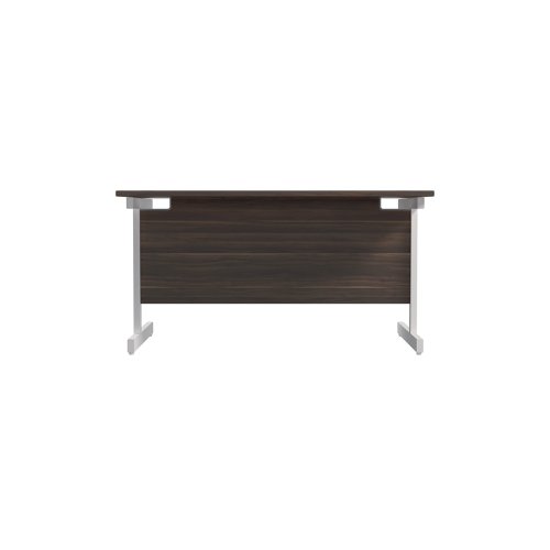 Jemini Single Rectangular Desk 1400x800x730mm Dark Walnut/White KF801235