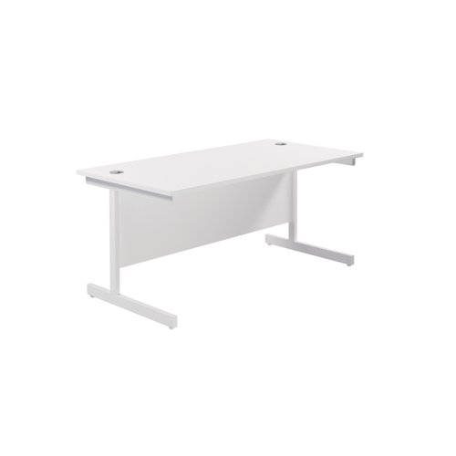 Jemini Single Rectangular Desk 1600x800x730mm White/White KF801331