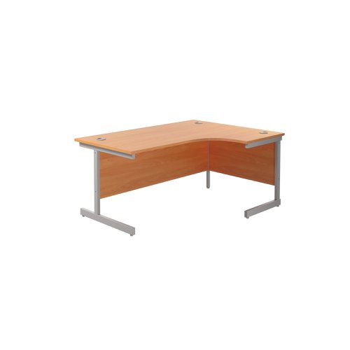 Jemini Radial Right Hand Cantilever Desk 1800x1200x730mm Beech/Silver KF802026