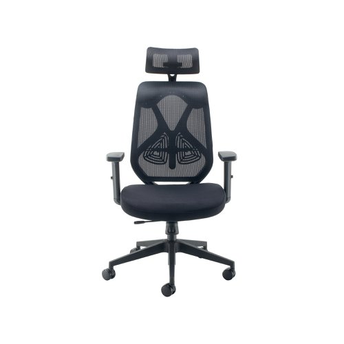 Arista Stealth High Back Chair with Headrest Black KF80304 | KF80304 | VOW