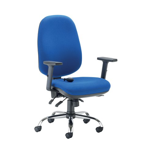 First Arista Aire High Back Ergonomic Operator Chair 675x580x1035-1230mm Blue KF80327 | KF80327 | VOW