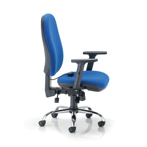 First Arista Aire High Back Ergonomic Operator Chair 675x580x1035-1230mm Blue KF80327