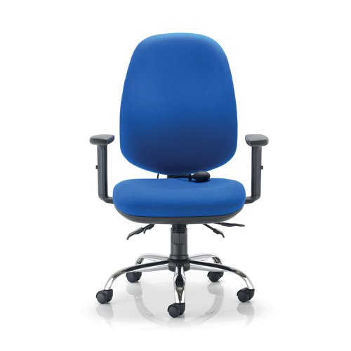 First Arista Aire High Back Ergonomic Operator Chair 675x580x1035-1230mm Blue KF80327 | KF80327 | VOW