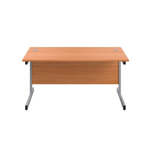 First Rectangular Cantilever Desk 1200x800x730mm Beech/Silver KF803317